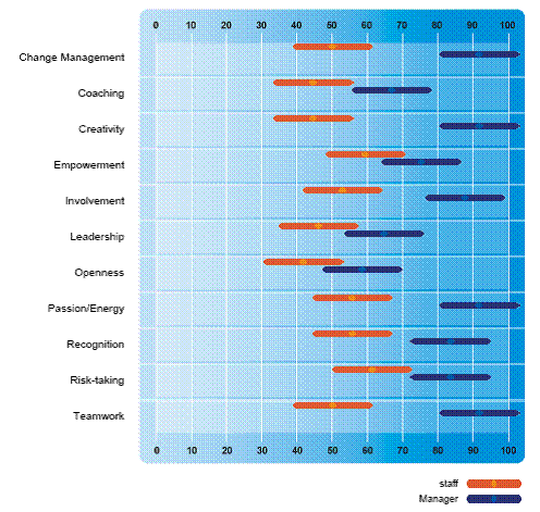 Management Style change, coaching respect openness leadership creativity teamwork energy - Business cultural diagnostic survey