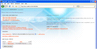 EESS - admin control panel screen