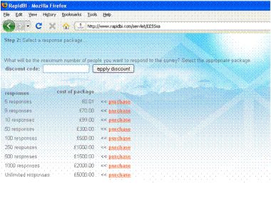 EESS - purchase survey package choice (number of responders)