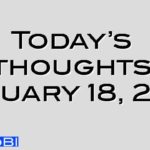 Today’s thoughts January 18, 2012