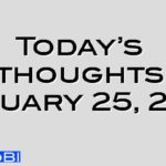 Today’s thoughts January 25, 2012