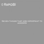 Seven things that are important to leaders