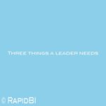 Three things a leader needs
