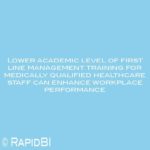 Lower academic level of first line management training for medically qualified healthcare staff can enhance workplace performance